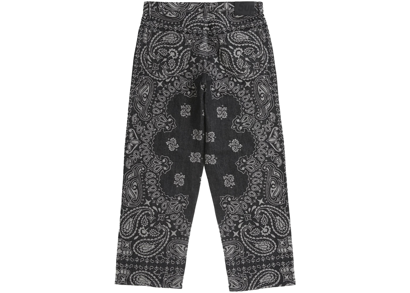 Supreme Bandana Jacquard Baggy Jean Black - 2