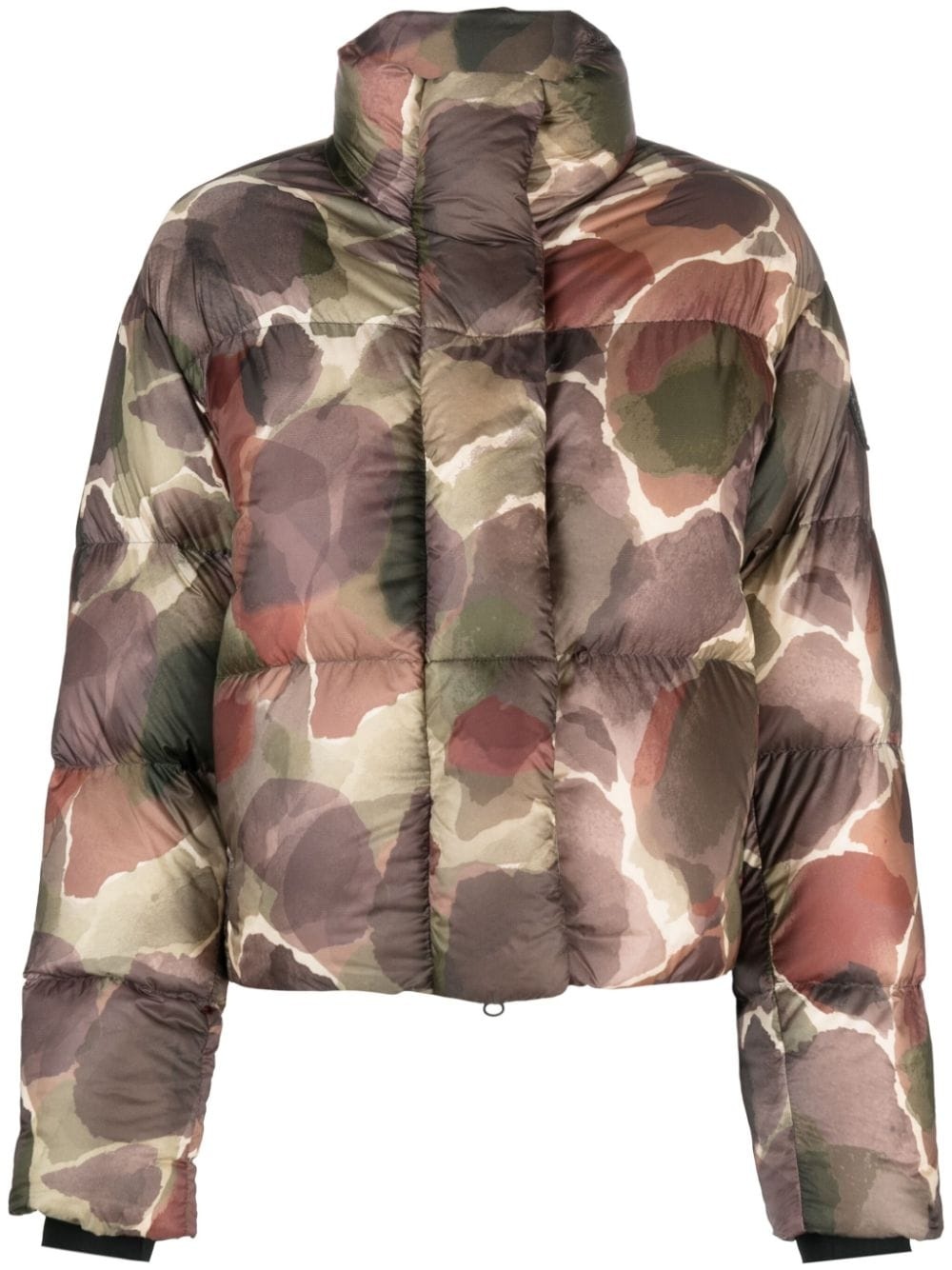 botanical-print padded jacket - 1
