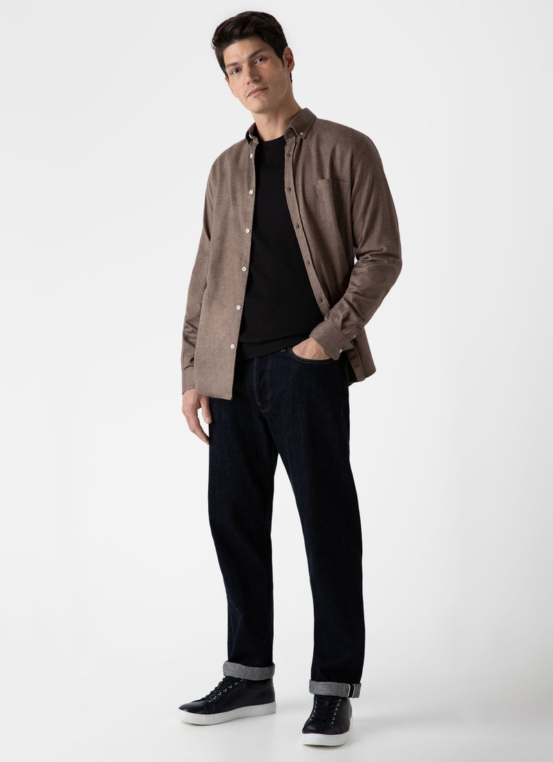 Sunspel Button Down Flannel Shirt outlook