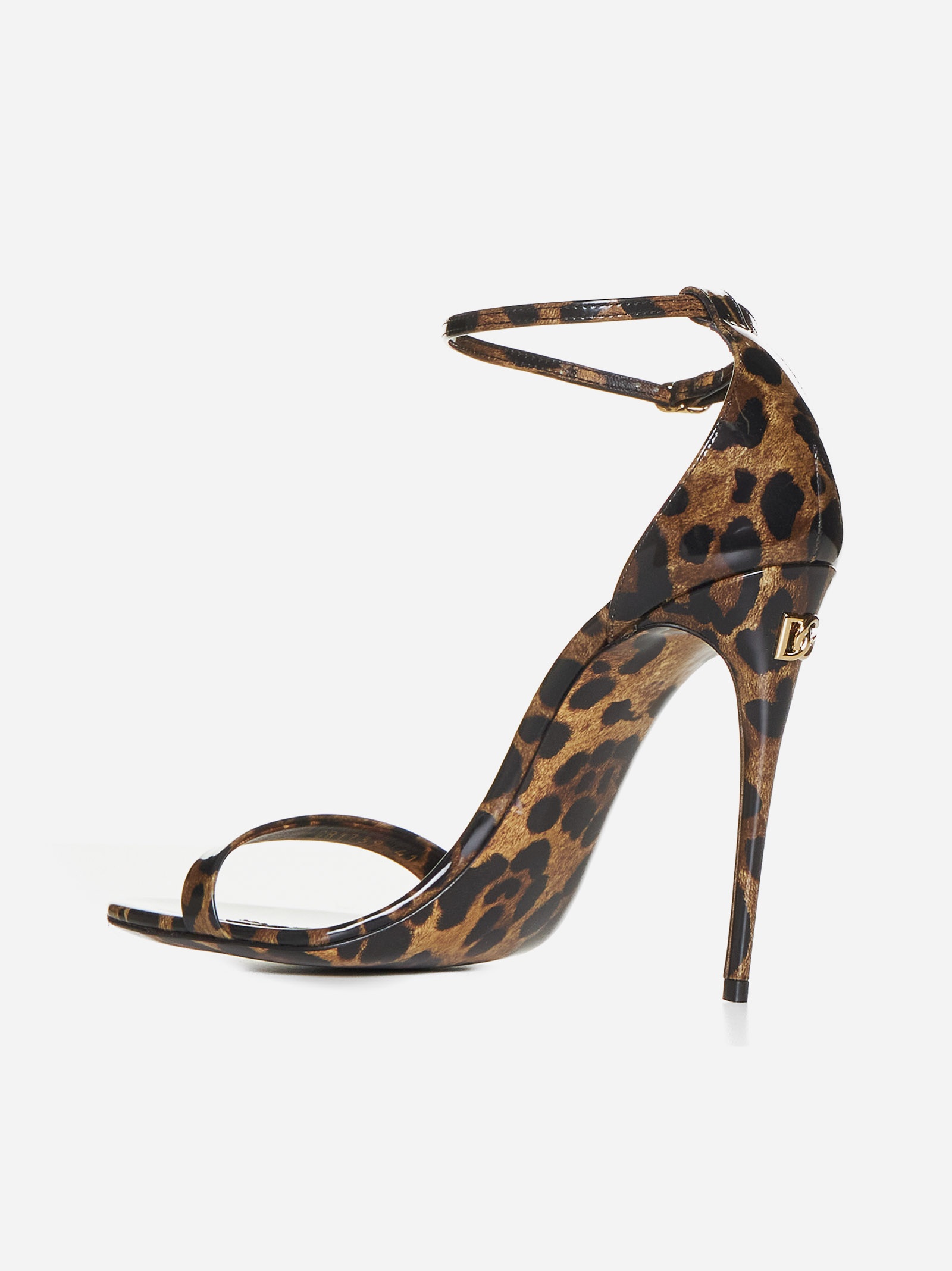 Leopard print leather sandals - 3