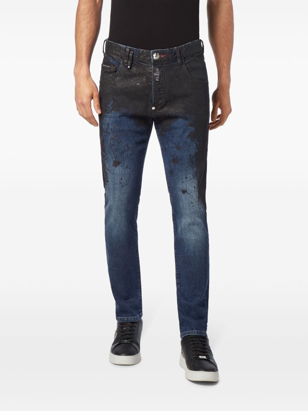 logo-appliqué skinny jeans - 3