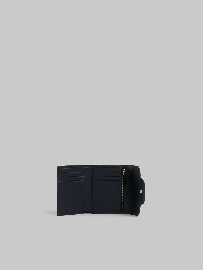 BLACK LEATHER TRUNKAROO TRIFOLD WALLET - 2