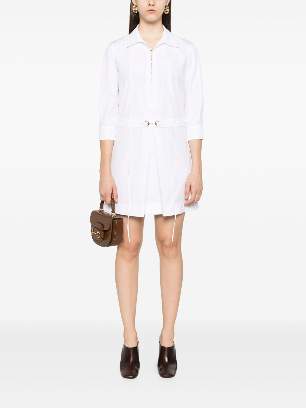 Horsebit-detail poplin dress - 2