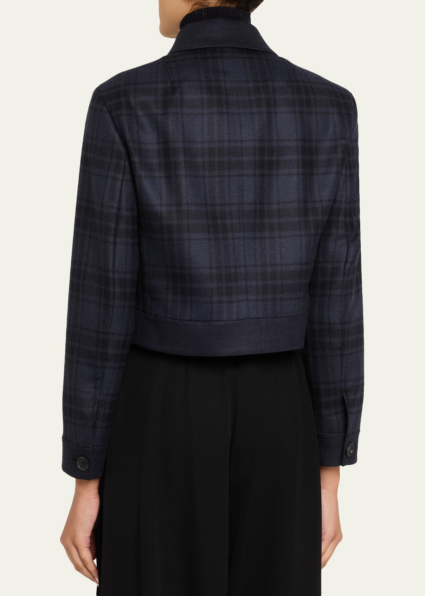 Lewitt Check Wool Double-Face Crop Jacket - 3