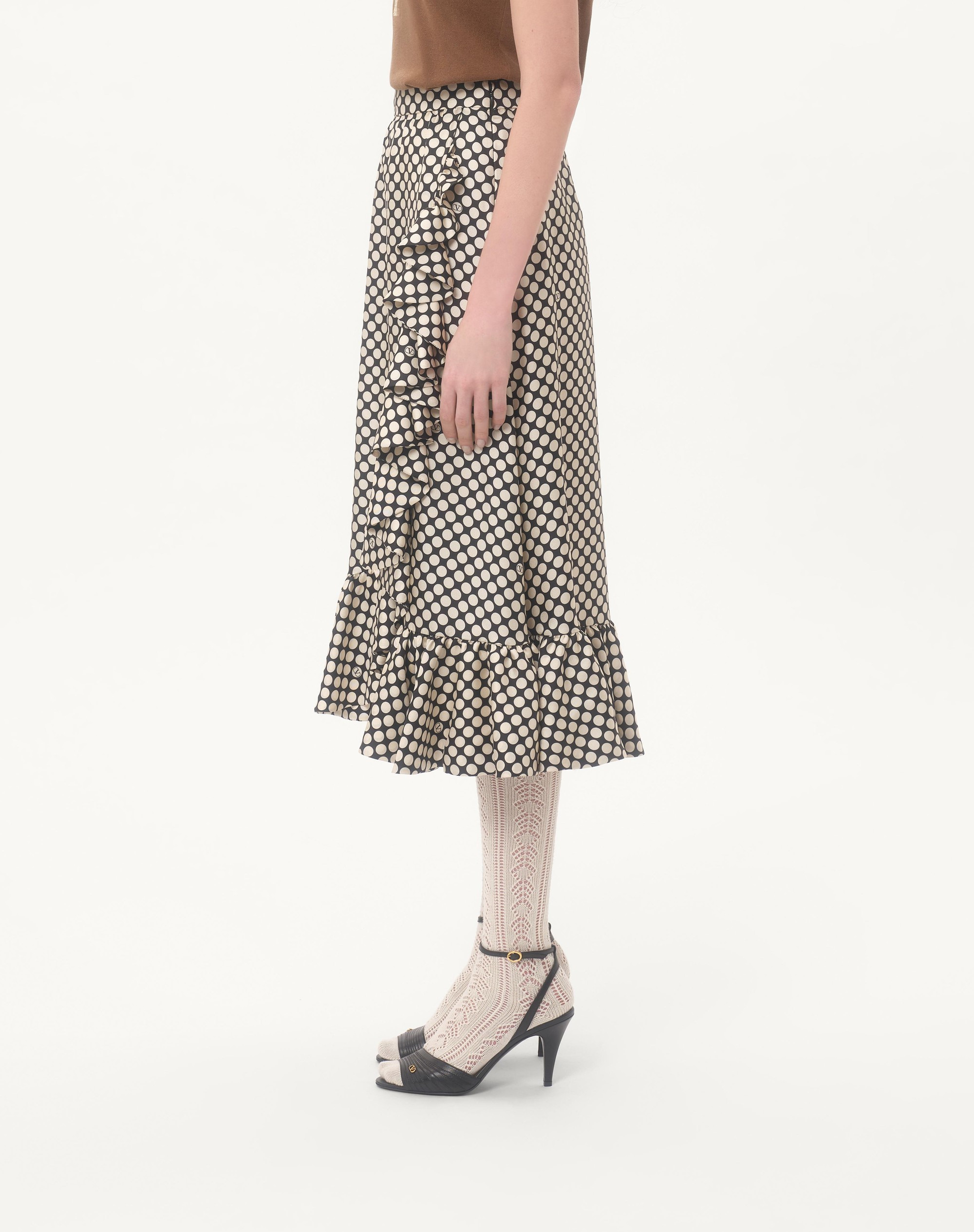 TWILL SKIRT WITH PLUS DE POIS PRINT - 4