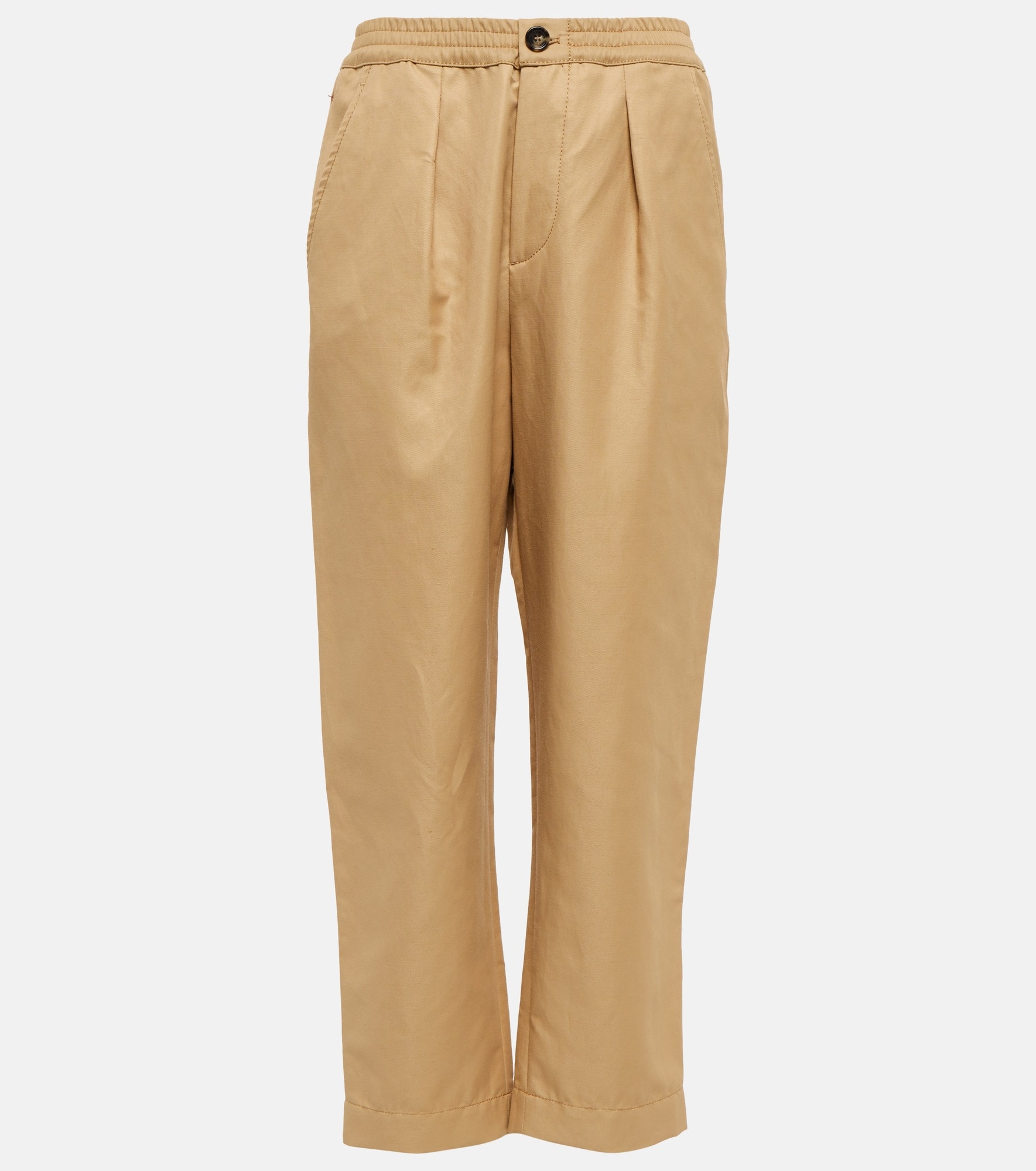 Cropped high-rise straight pants - 1