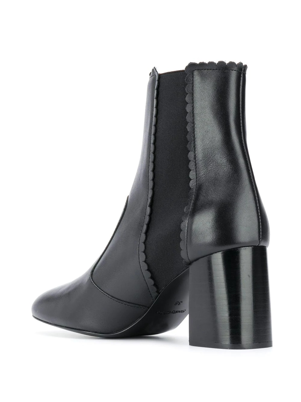 scallop-edge ankle boots - 3