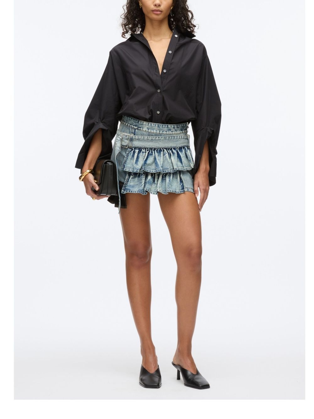 denim mini skirt - 2