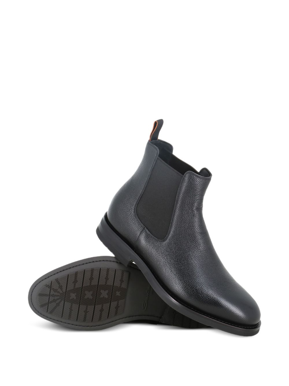 elastic-panel leather boots - 4