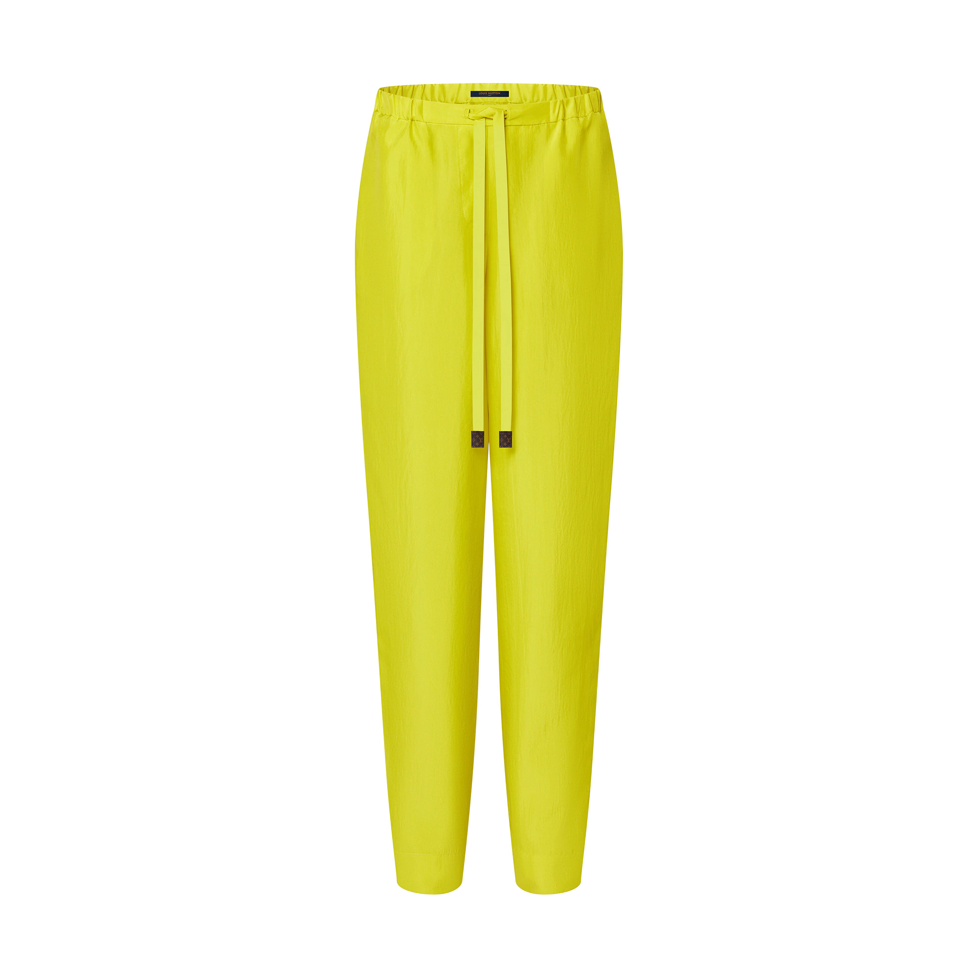 Chartreuse Silk Pajama Pants - 1