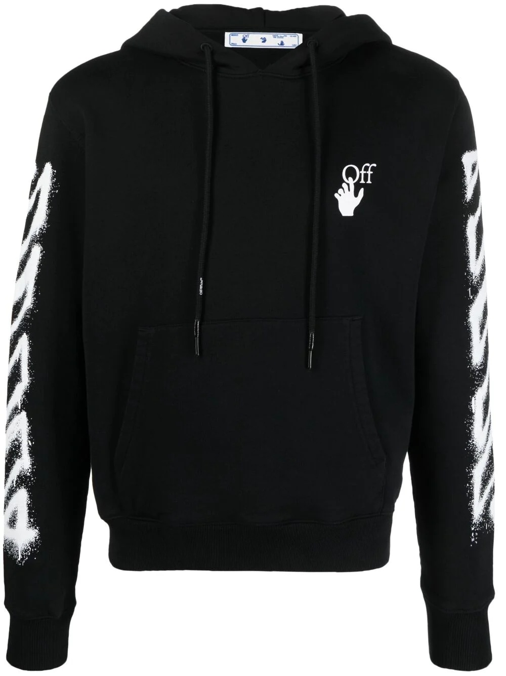 diagonal agreement print hoodie - 1