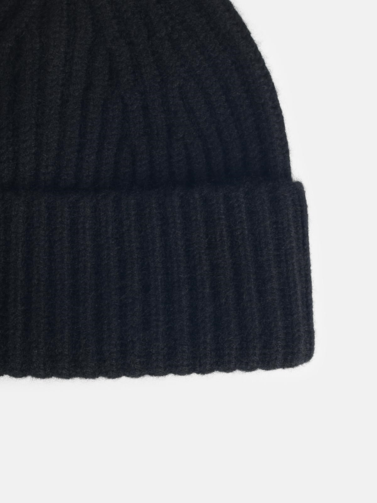 'MARTIGNY' BLACK CASHMERE CAP - 3