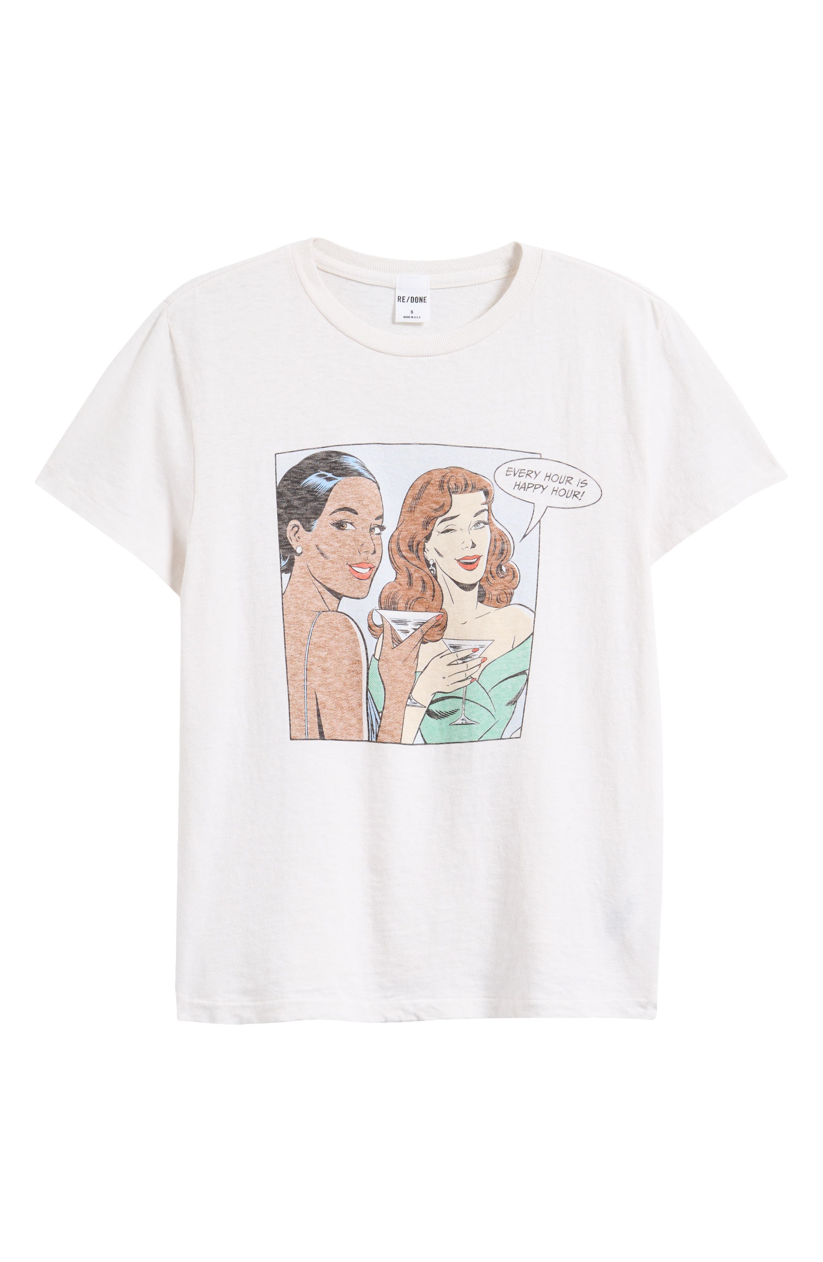 Re/Done Classic Happy Hour Graphic T-Shirt in Vintage White at Nordstrom - 5