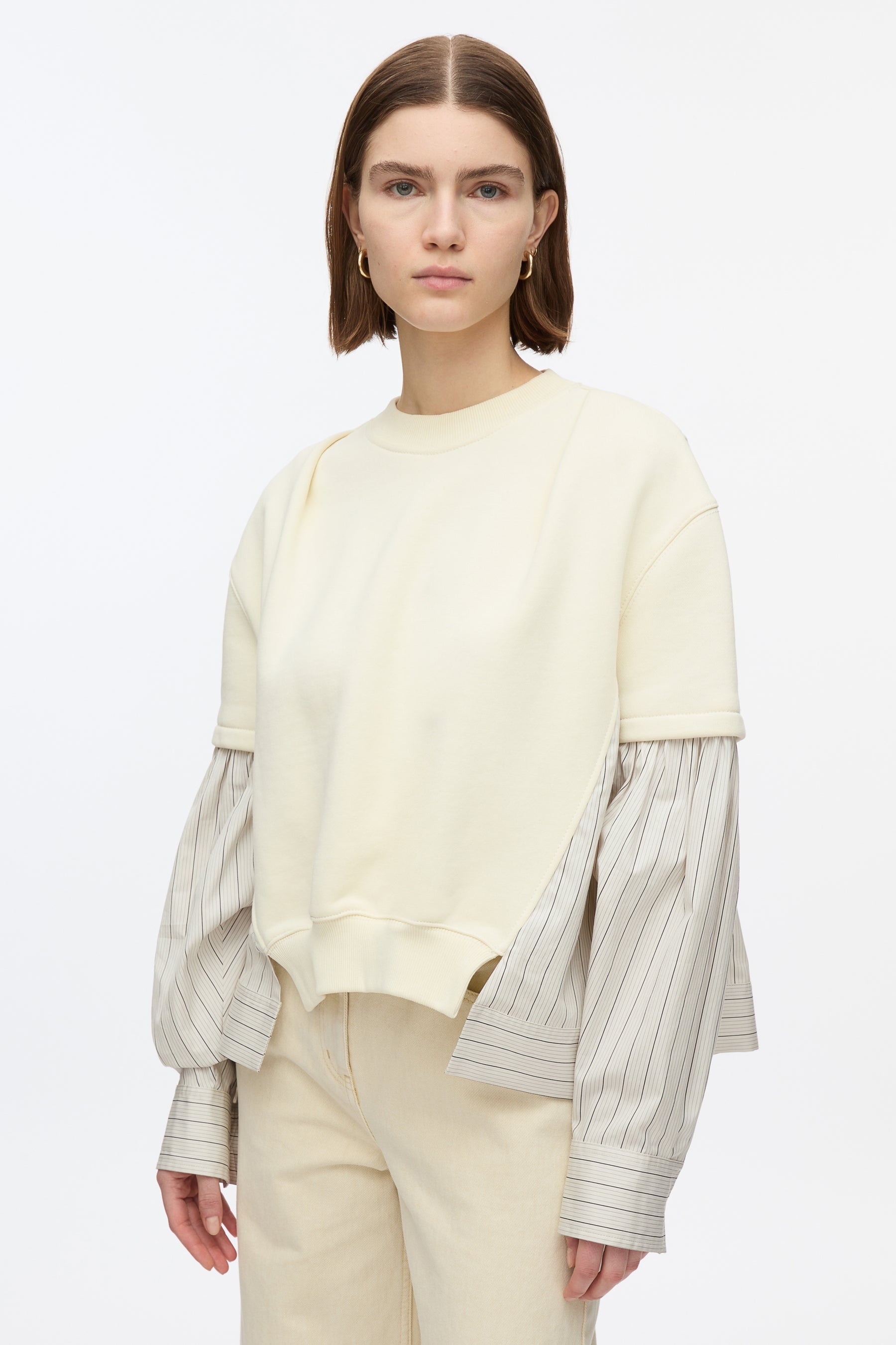 Gathered Poplin Sweatshirt - 3