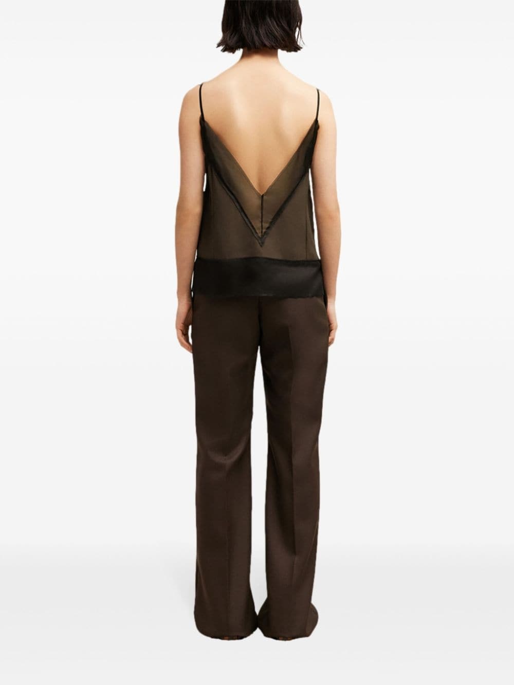 V-neck semi-sheer top - 4