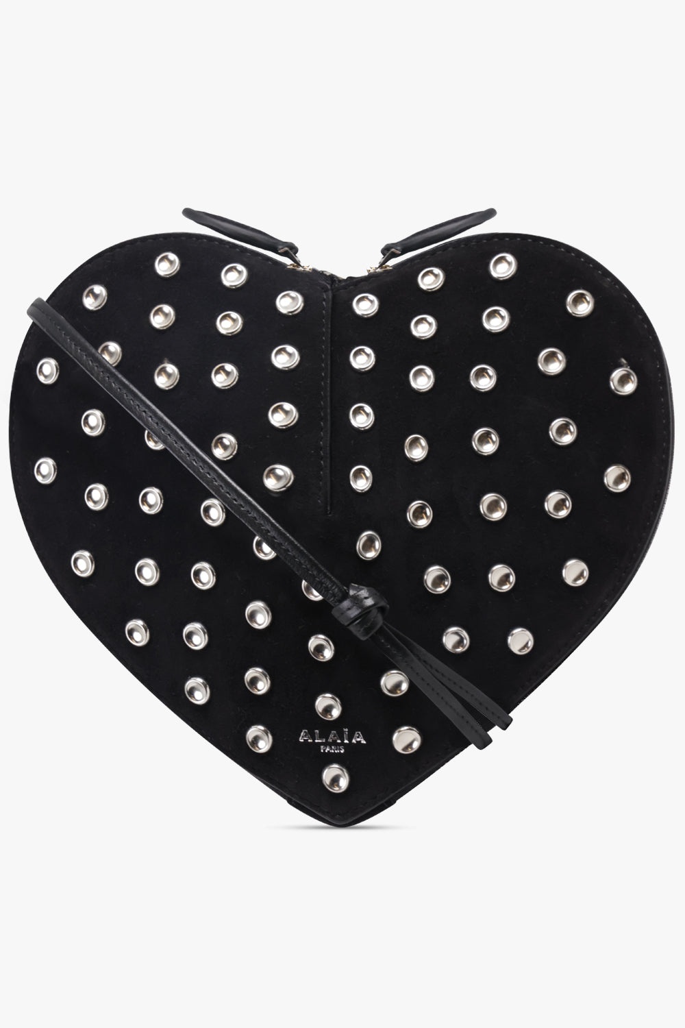 LE COEUR EYELET HEART BAG | BLACK/SILVER - 1