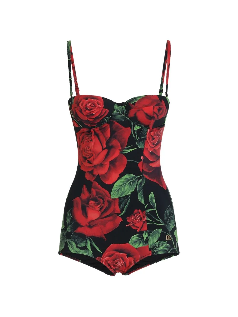 rose-print Balconette one-piece swimsuit - 1