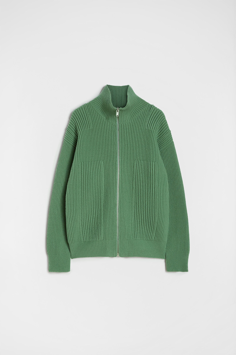 Wool Zip-Up Cardigan 1