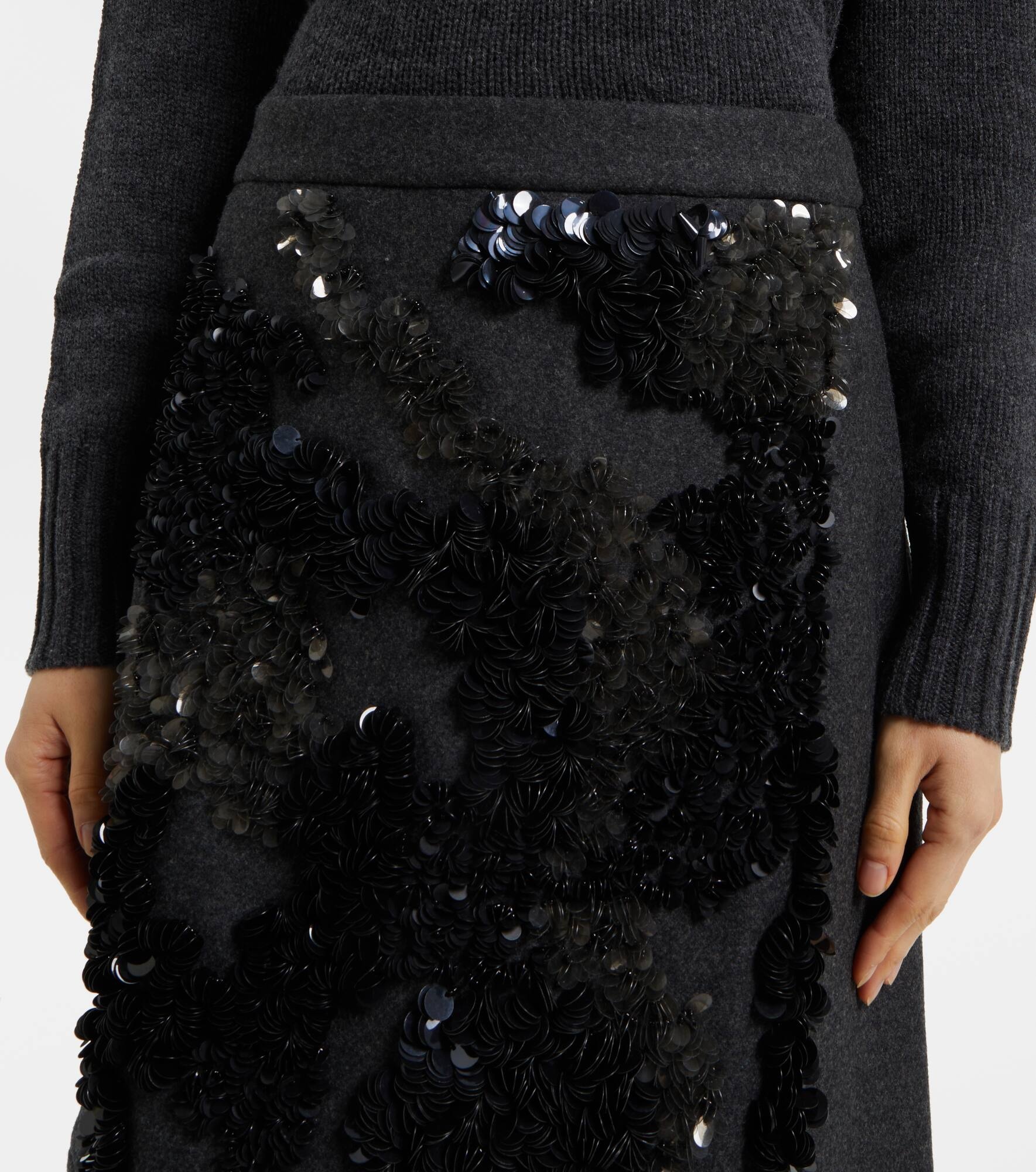 Sequined wool-blend midi skirt - 4