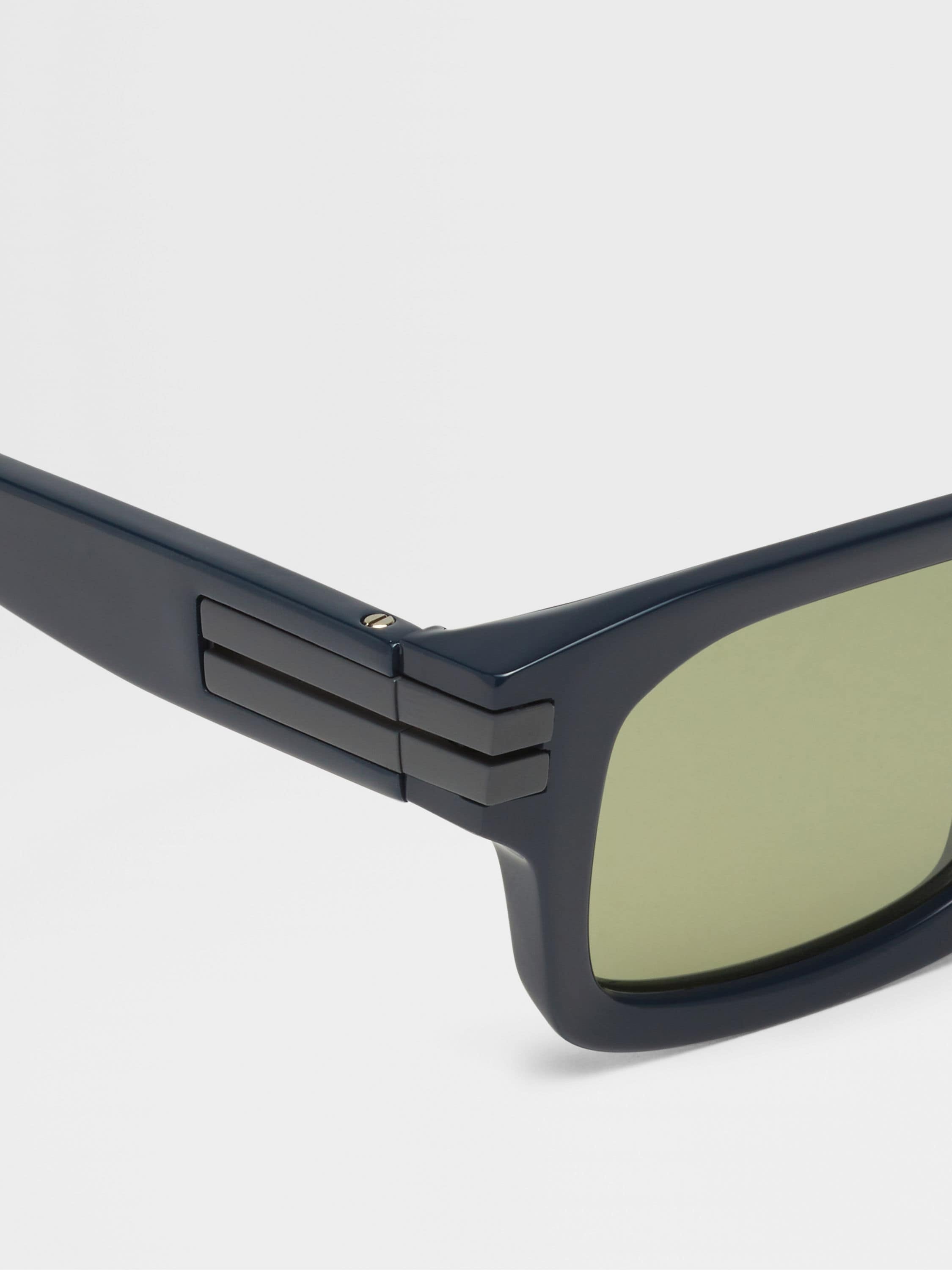 BLUE ACETATE SUNGLASSES - 2