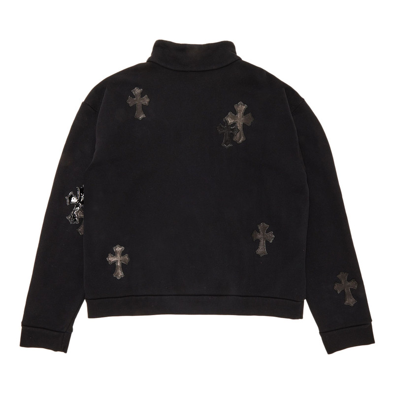 Chrome Hearts Chrome Hearts Ponyhair Cross Quarter Zip 'Black' outlook