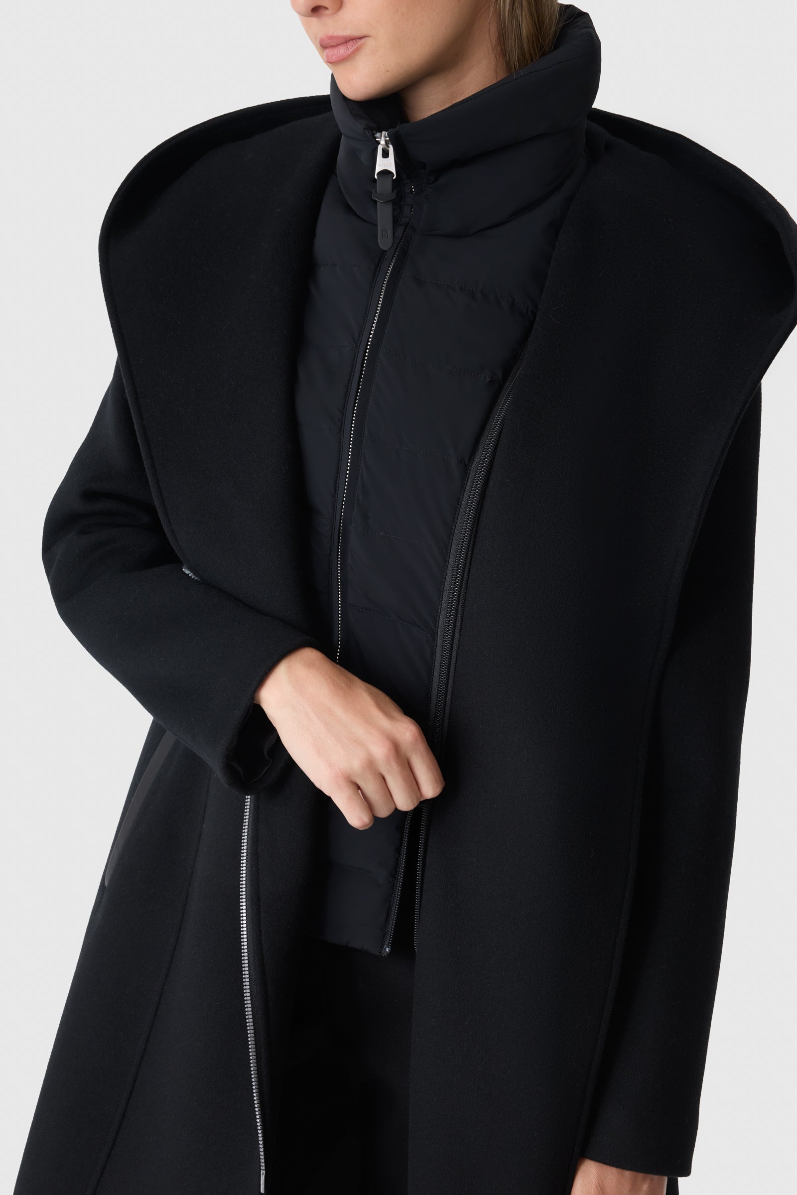 SHIA-LG 2-in-1 Double-Face Wool Coat With Removable Bib - 6