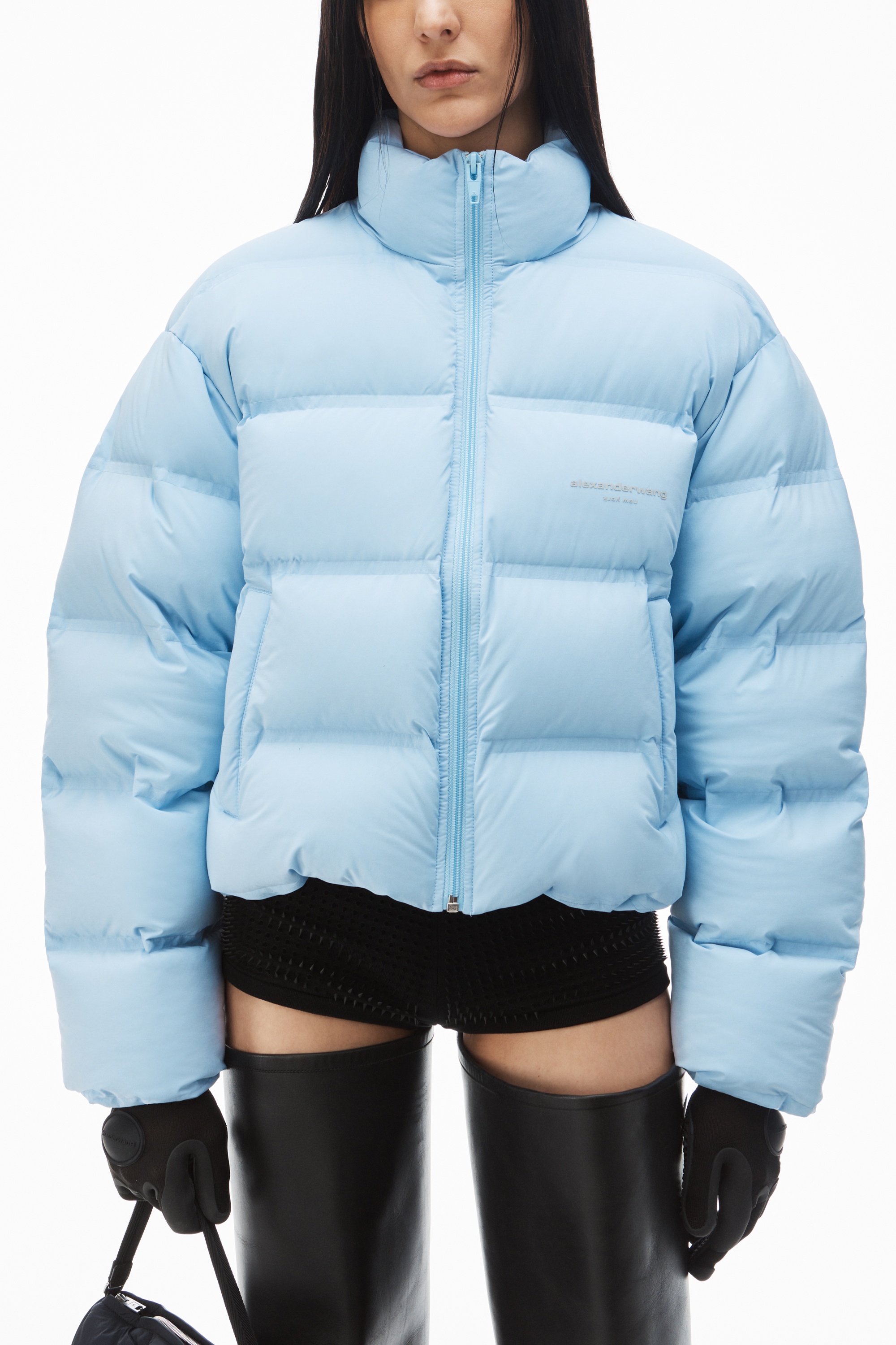 cropped channel puffer coat in feather & down - 3