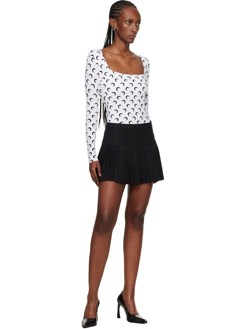 Marine Serre Black Virgin Wool Stretch Twill Miniskirt outlook