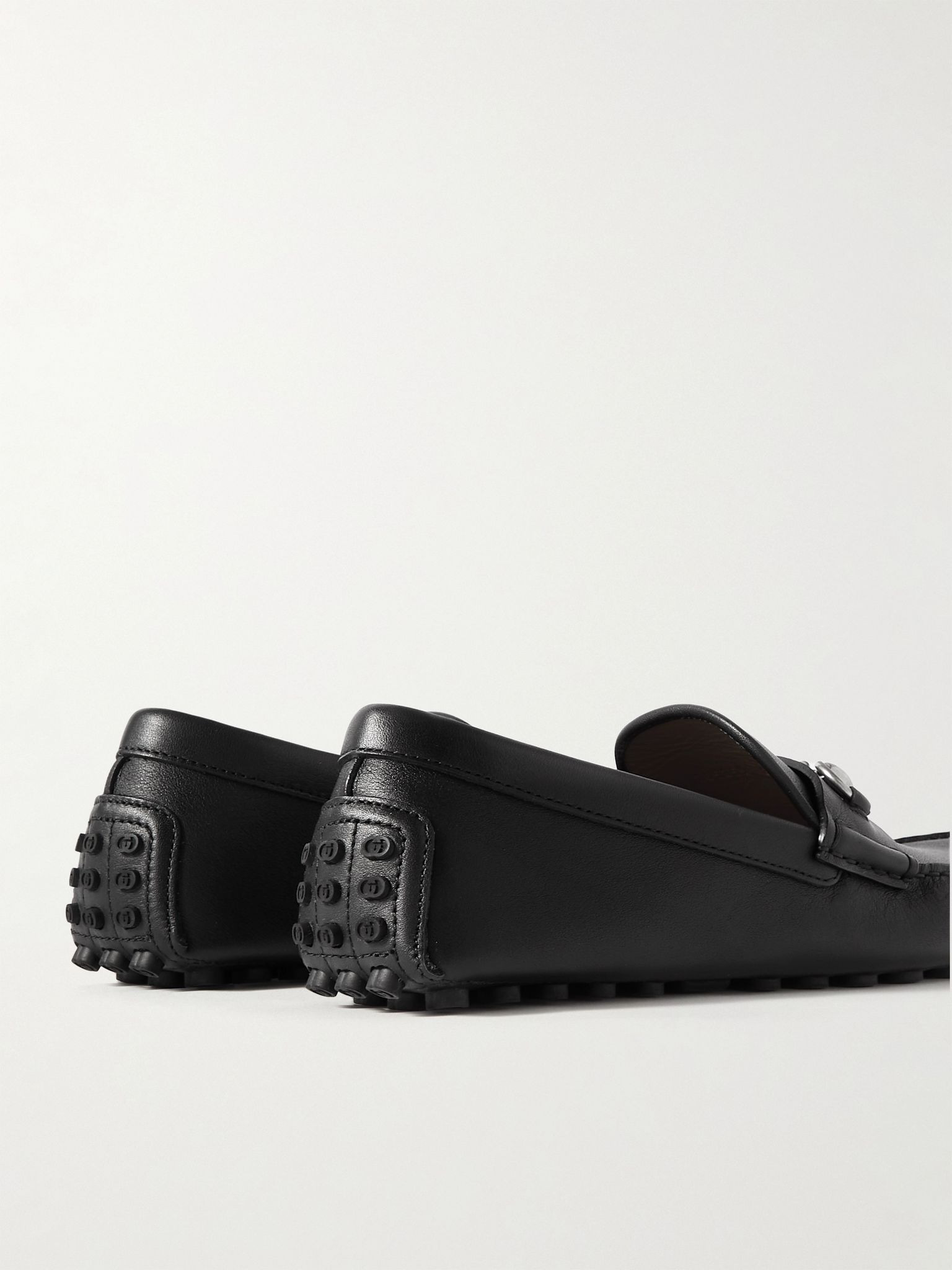 Byorn Horsebit-Embellished Leather Driving Shoes Black - 5