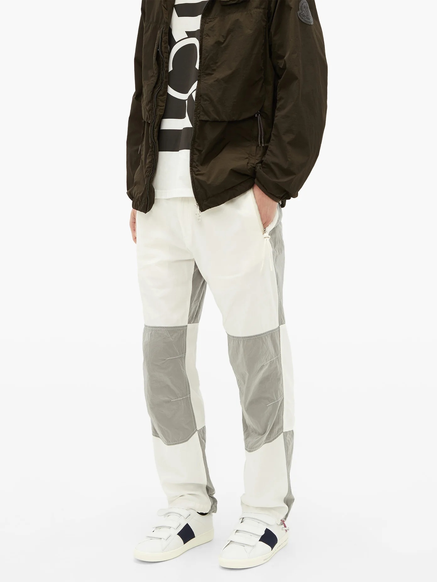 Panelled cotton track pants - 6