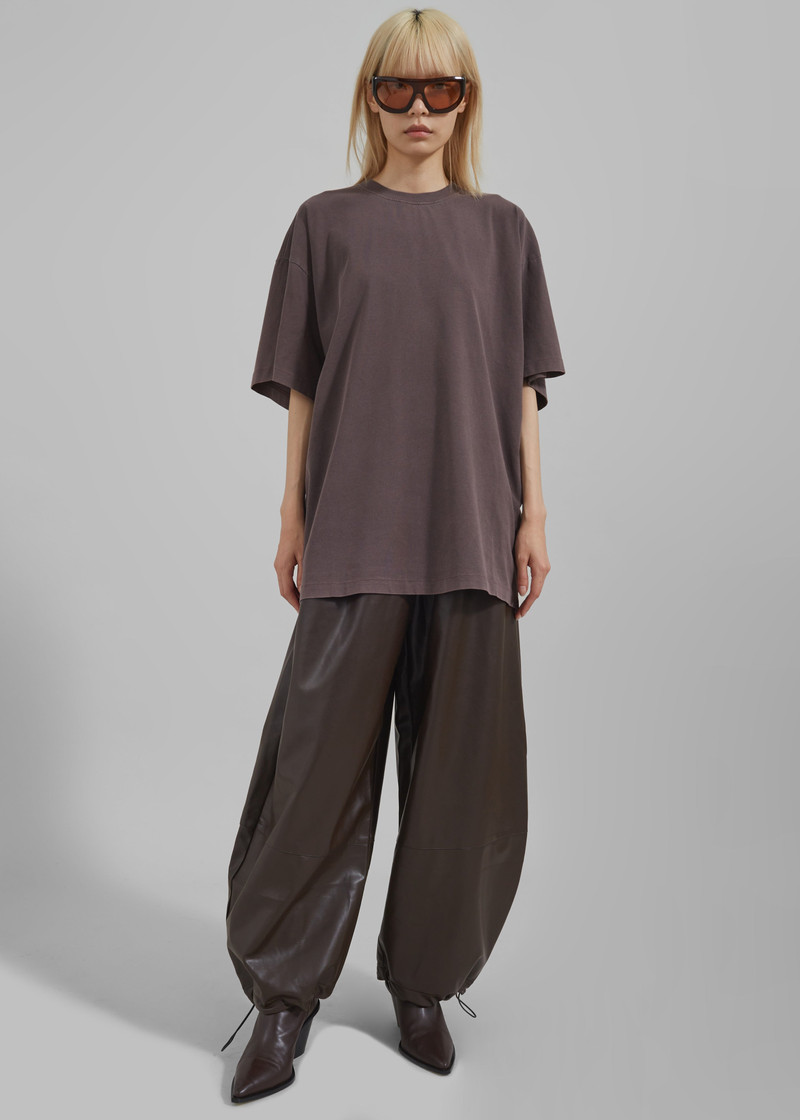 Briar Faux Leather Balloon Pants - Brown 8