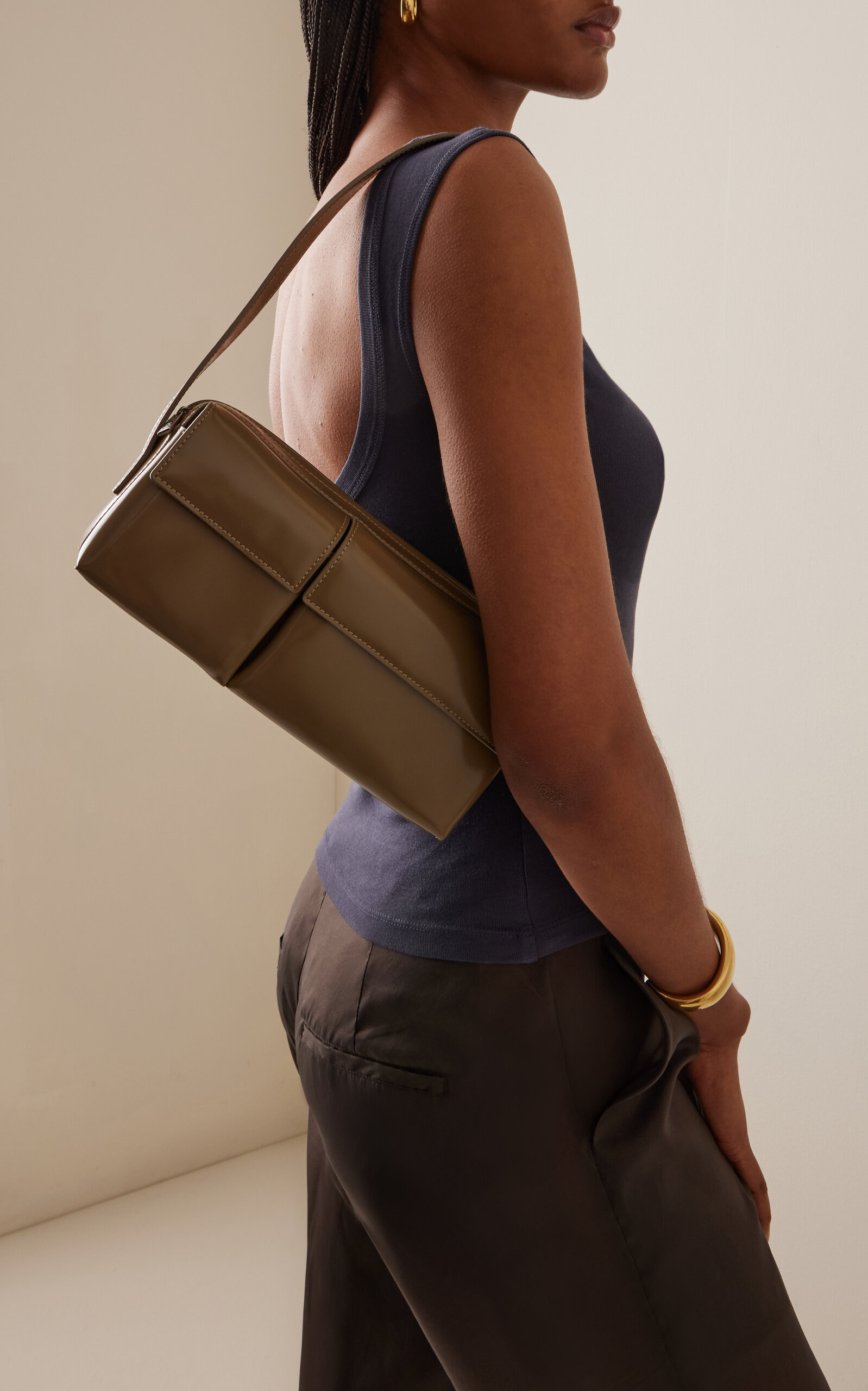 90's Utility Leather Shoulder Bag brown - 2