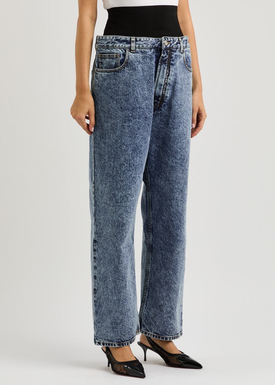 Layered straight-leg jeans - 2