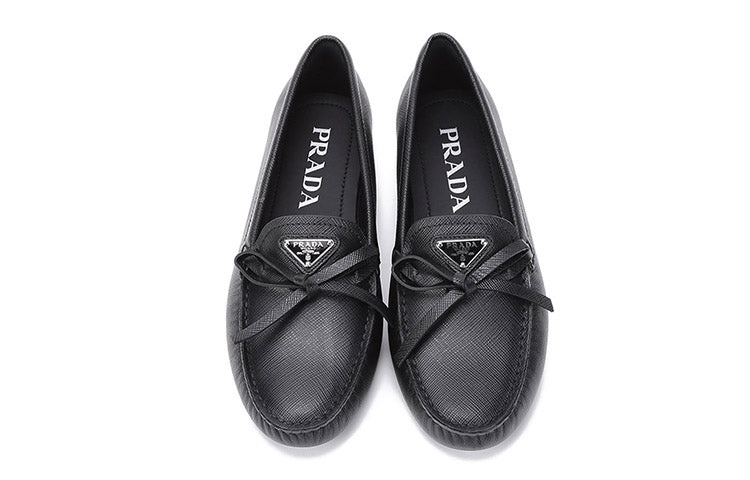 (WMNS) PRADA Saffiano Leather Driving Loafers 'Black' 1DD071_053_F0002_F_005 - 4
