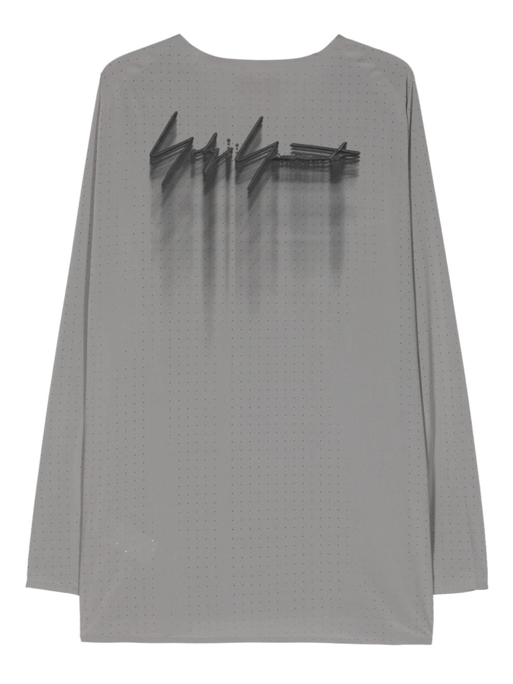 logo-print perforated T-shirt - 2