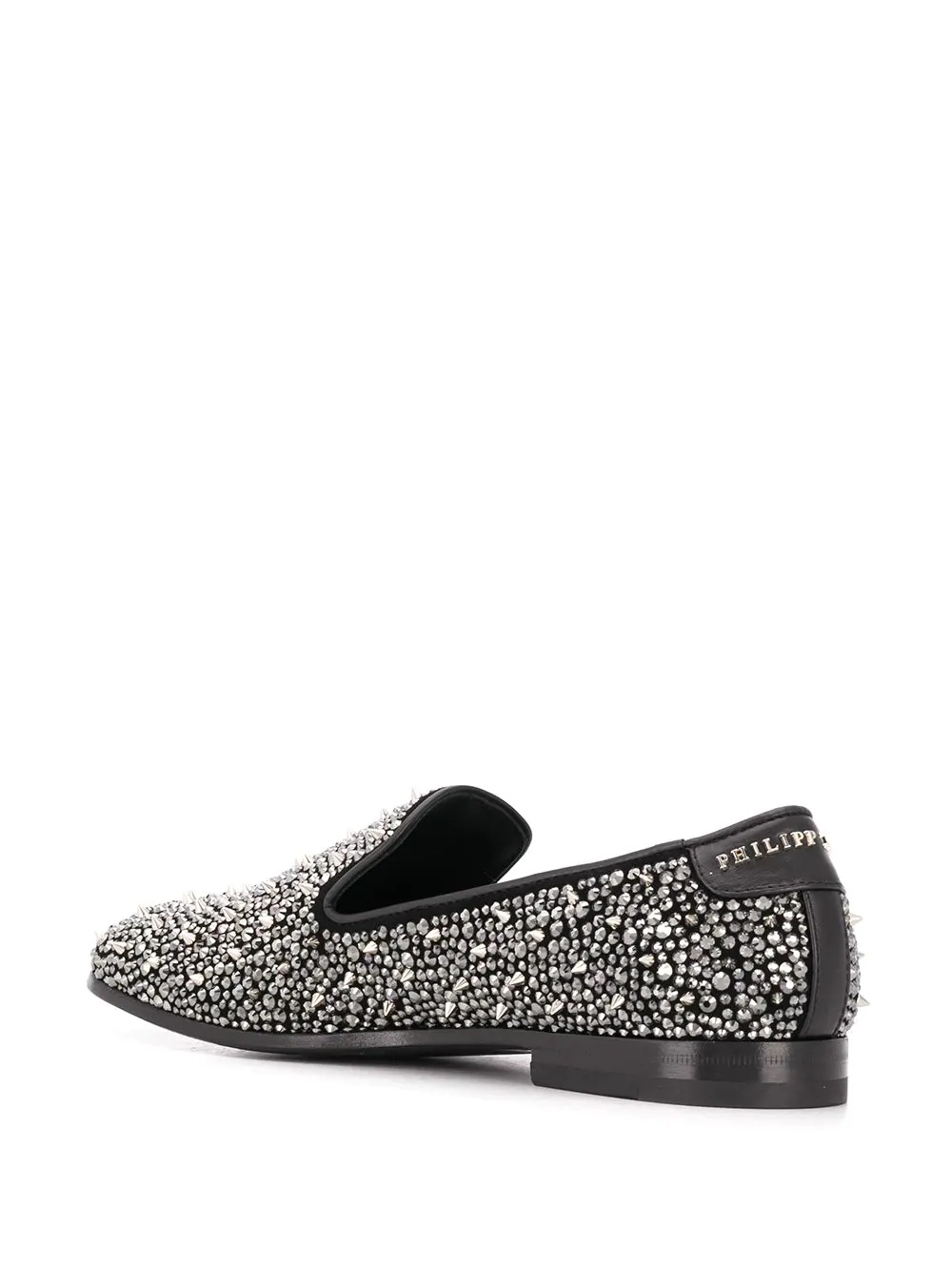 rhinestone studded loafers - 3