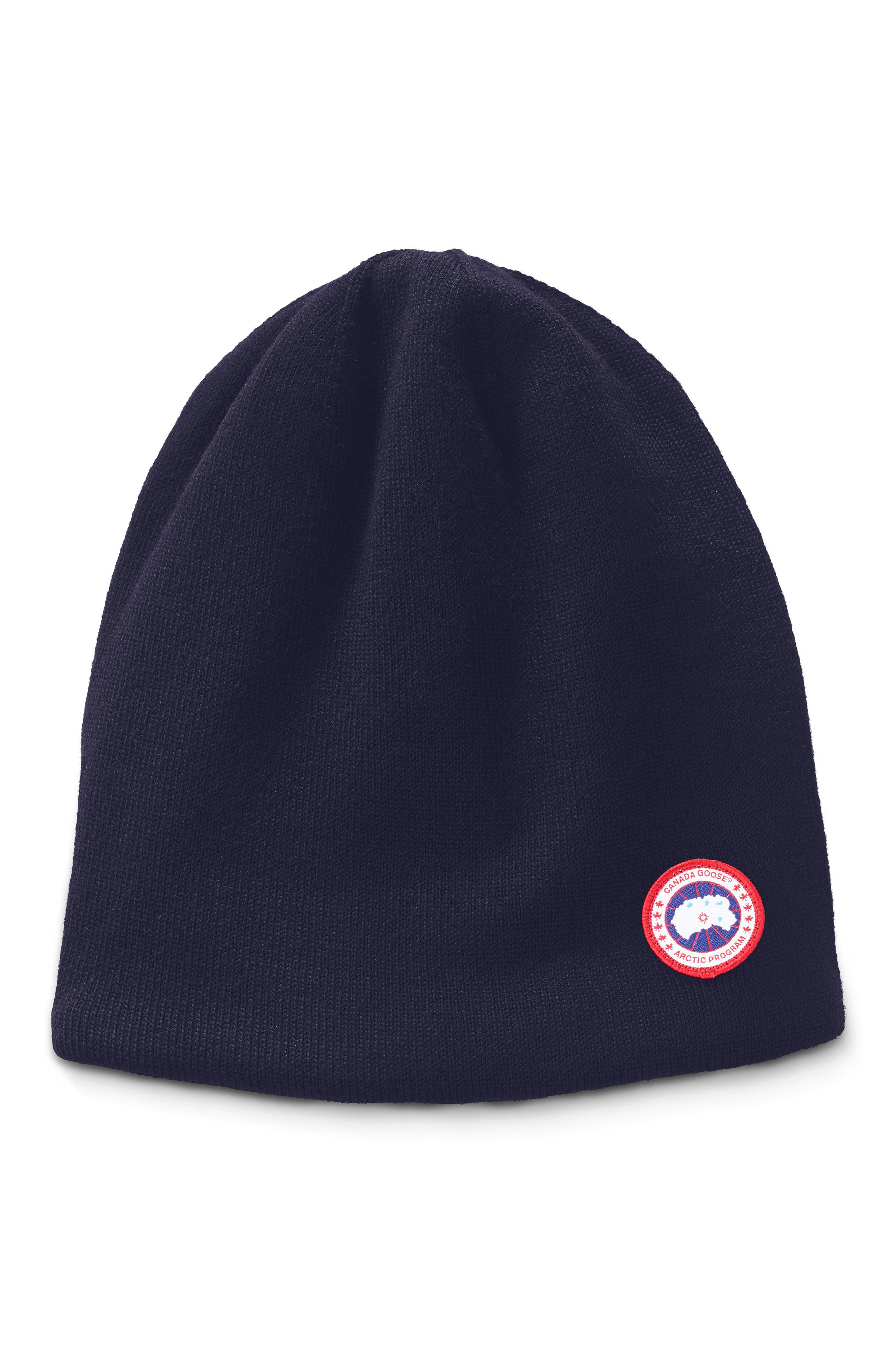 Canada Goose Standard Wool Blend Beanie in Navy Heather at Nordstrom - 1