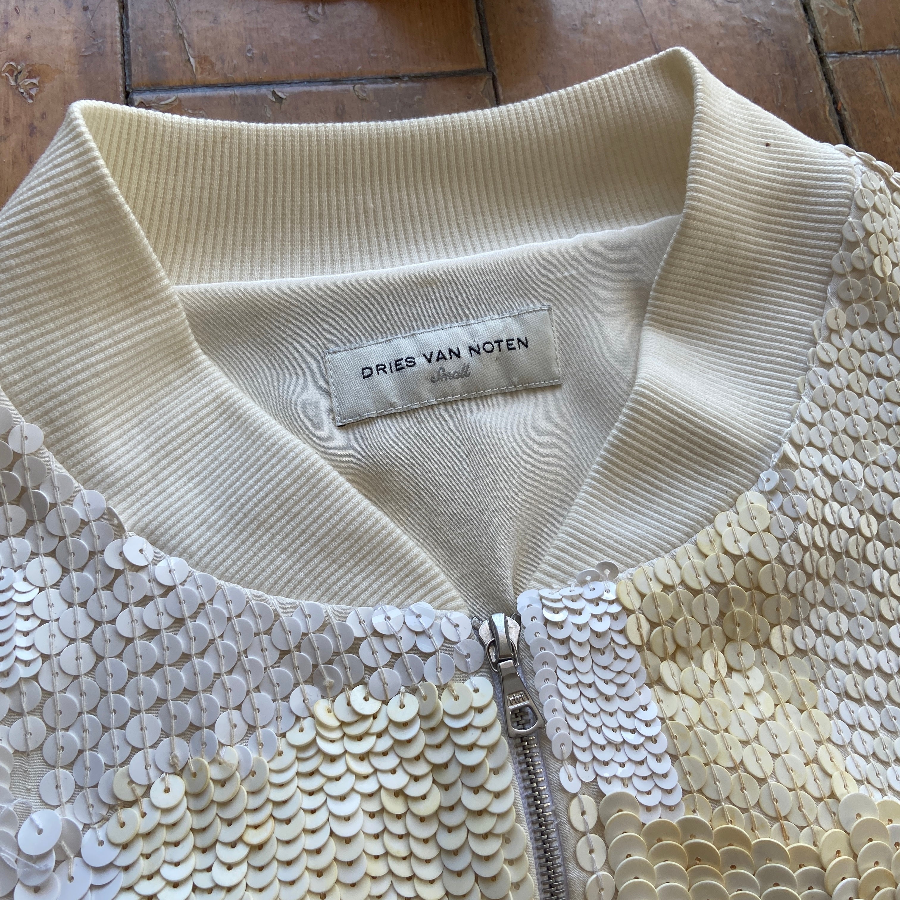 zOthers - Dries van Noten cream sequin bomber S - 5