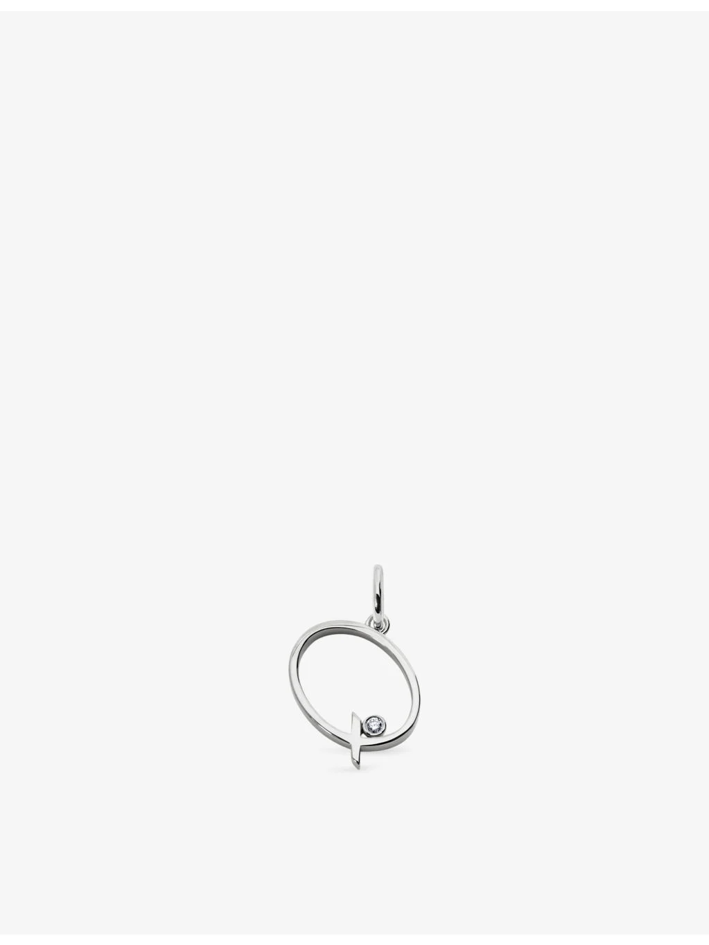Solitaire Diamond Initial P Sterling-Silver And 0.035ct Lab-Grown Diamond Pendant - 1