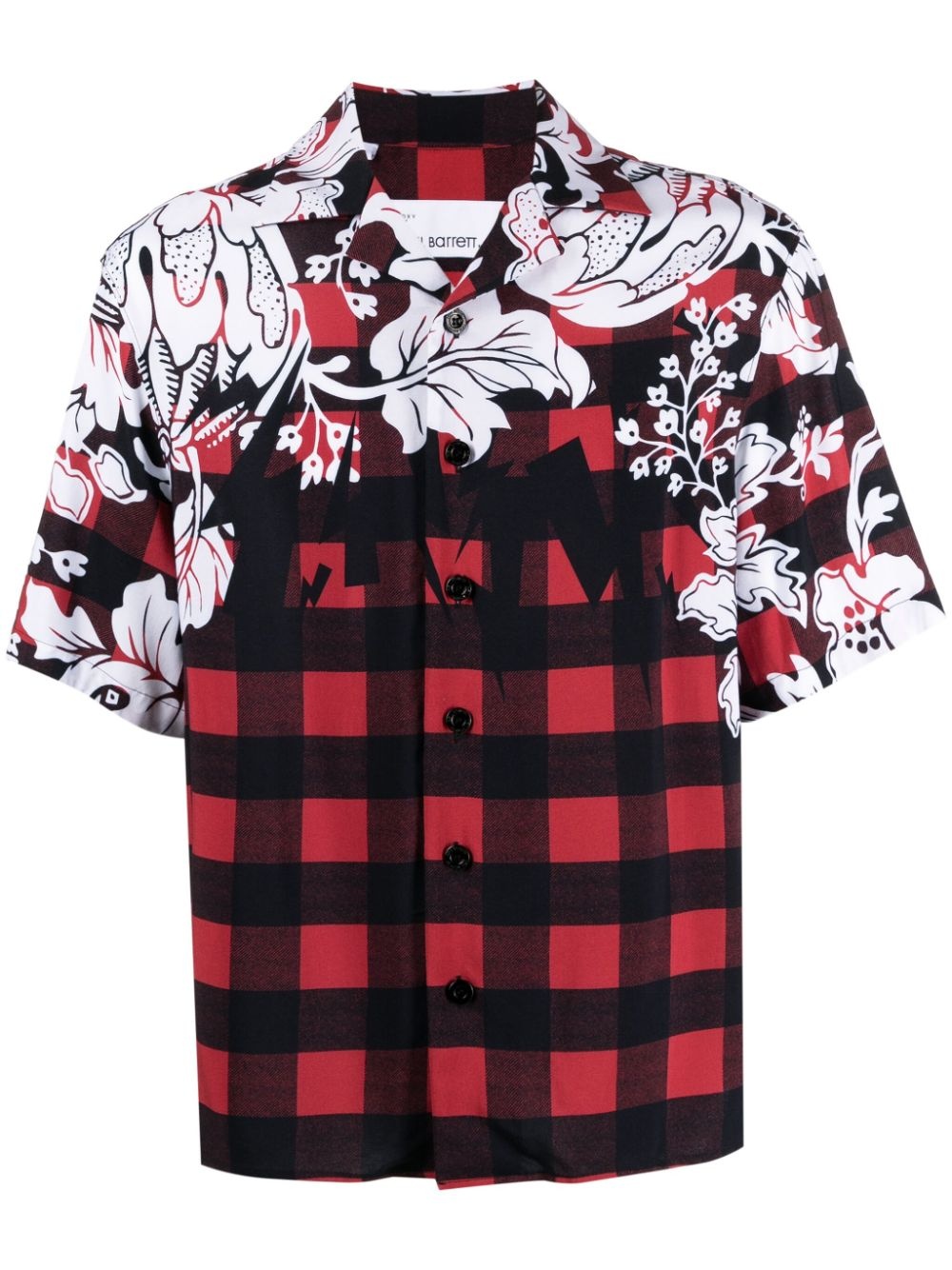 check-print short-sleeve shirt - 1