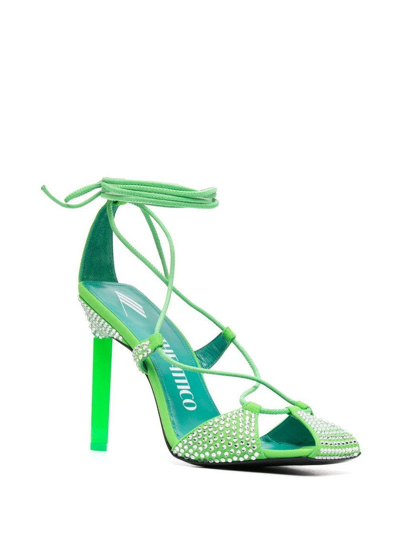 THE ATTICO Adele 105mm rhinestone-embellished sandals outlook