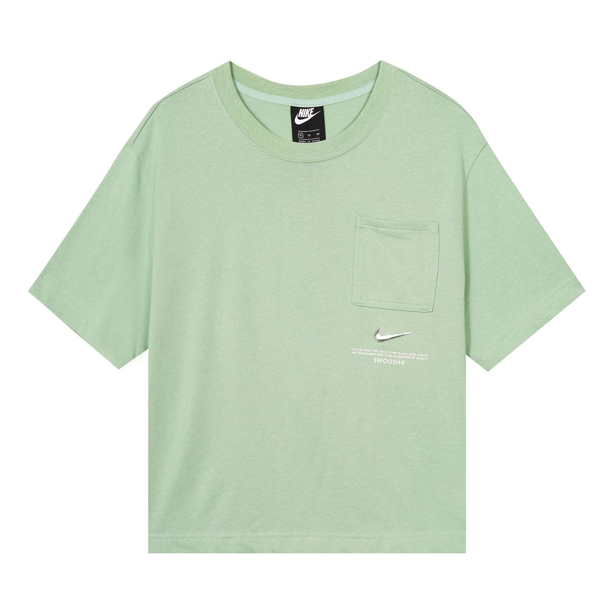 (WMNS) Nike Sportswear Swoosh 3D Logo Loose Breathable Round Neck Short Sleeve Green T-Shirt CZ8912- - 1