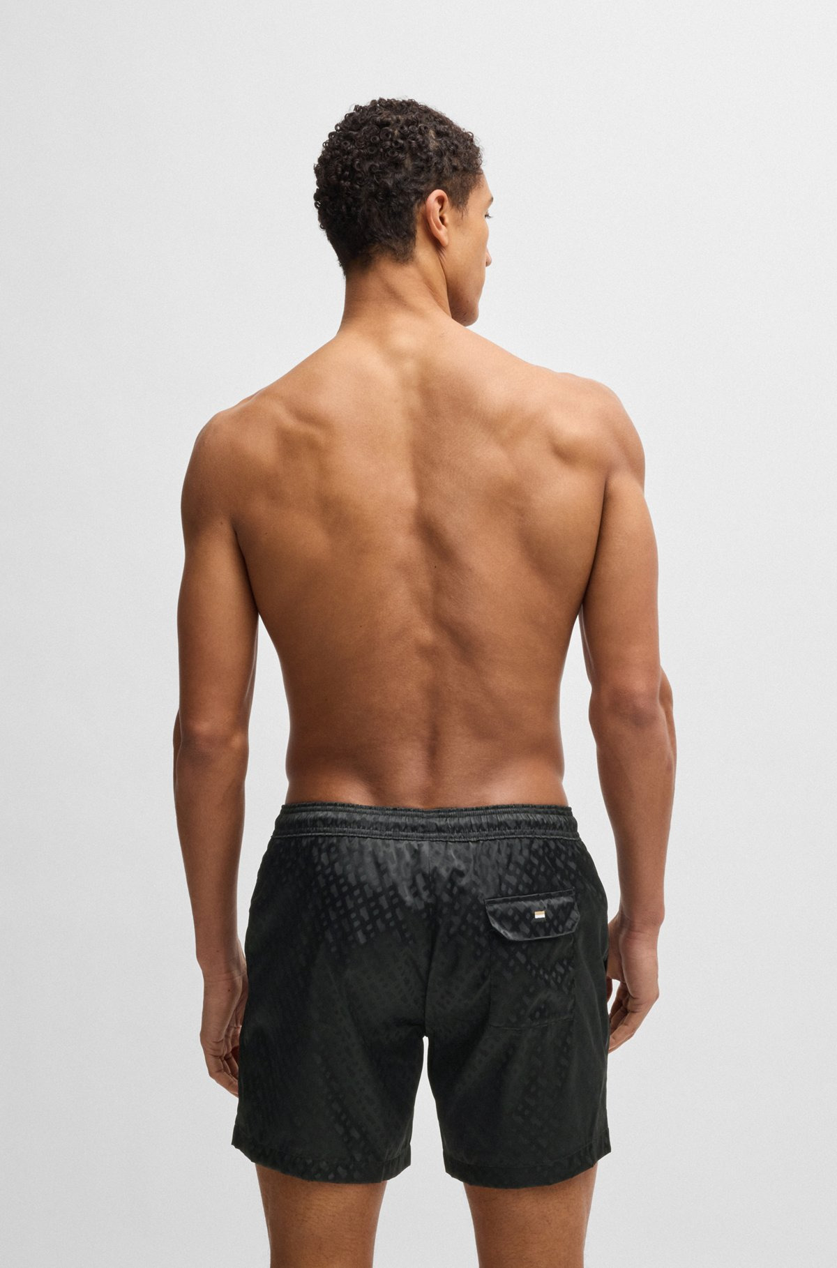 SWIM SHORTS WITH ALL-OVER TONAL MONOGRAMS - 4