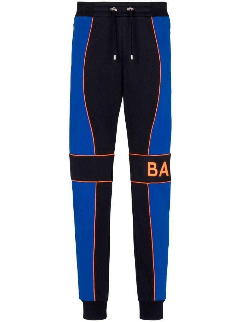 logo-print panelled joggers - 1
