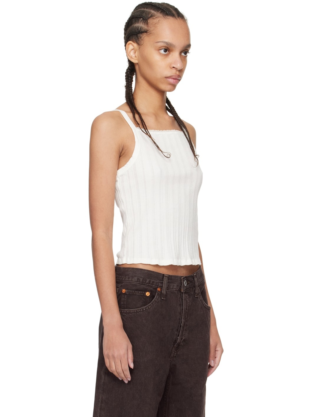 Off-White Square Neck Tank Top - 2