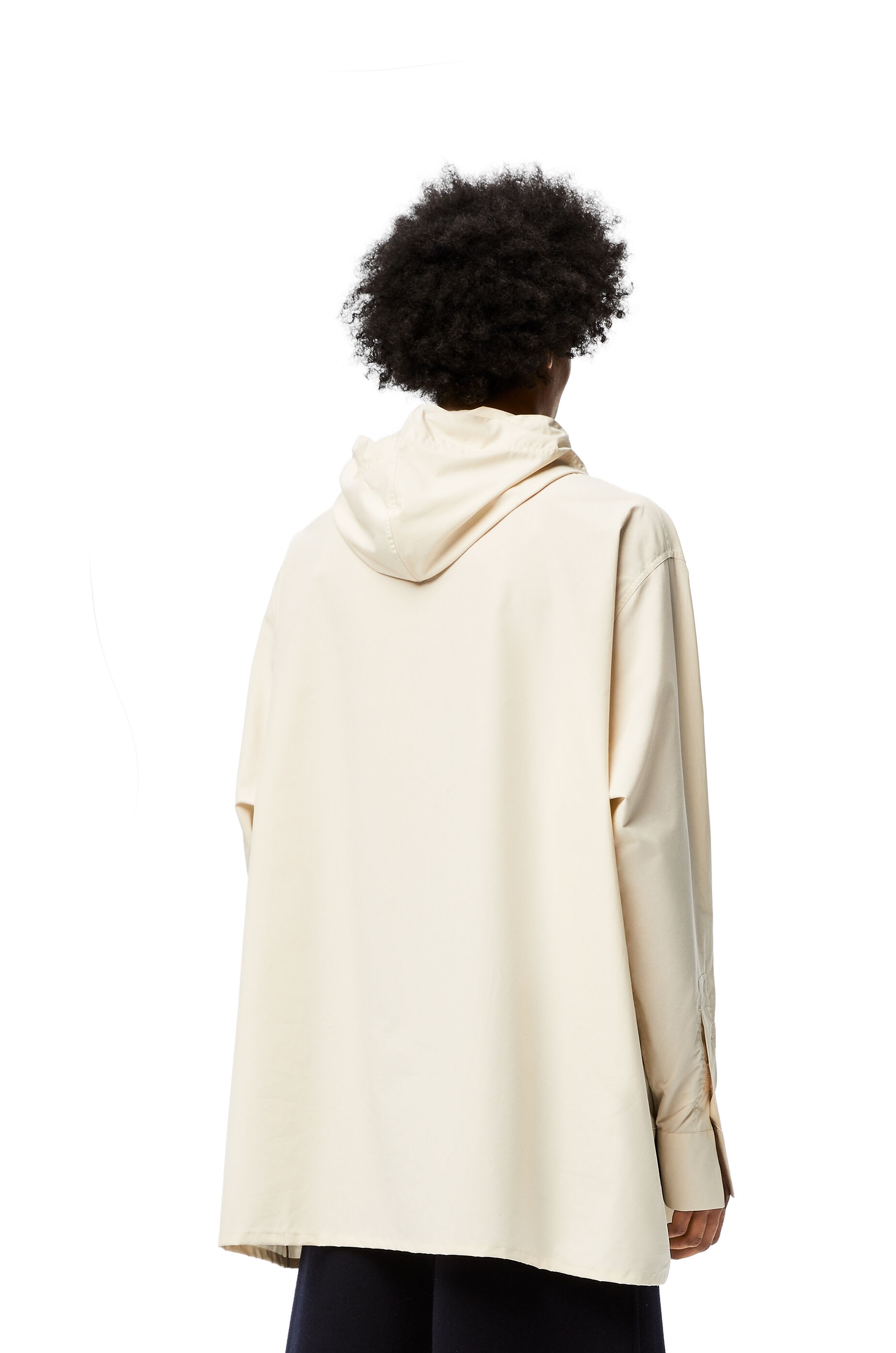 Oversize hooded shirt in cotton - 4