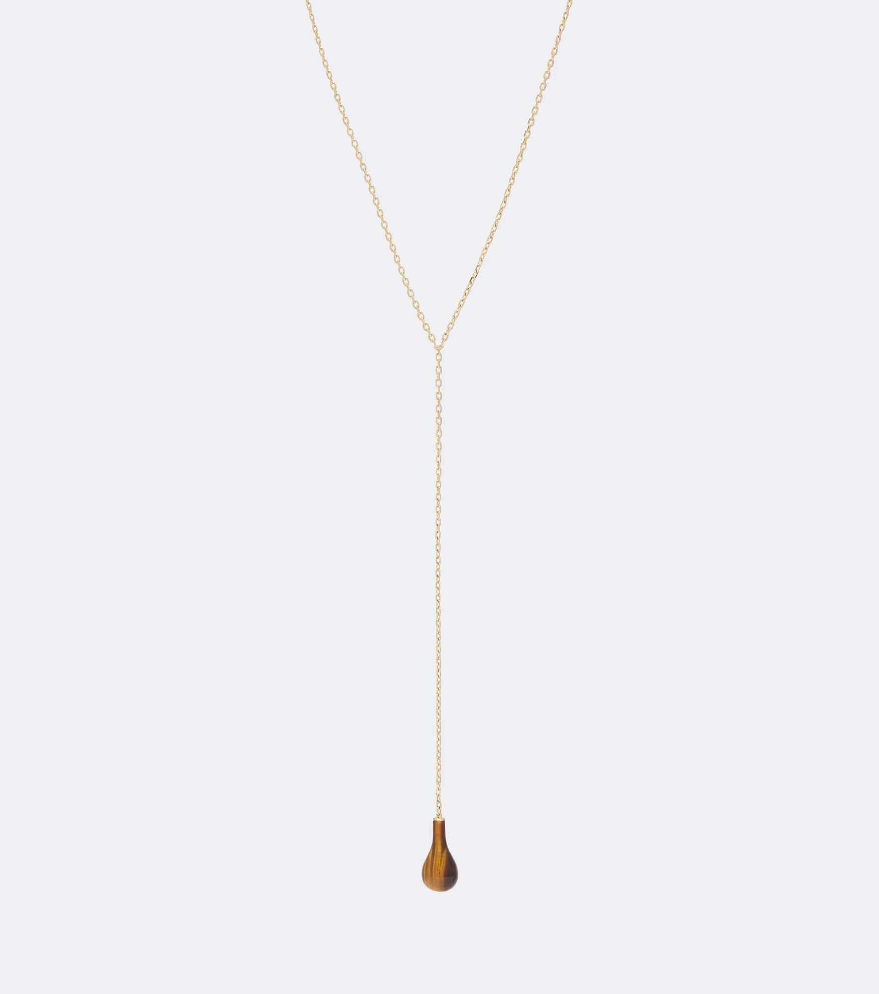 Tiger's Eye embellished 18kt gold-plated necklace - 1