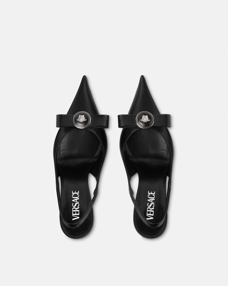 Gianni Ribbon Leather Slingbacks 85 mm 4