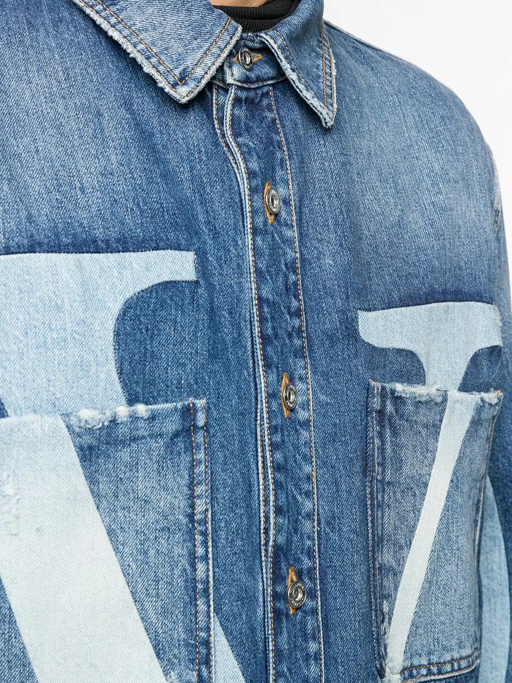 VLOGO-print denim jacket - 5