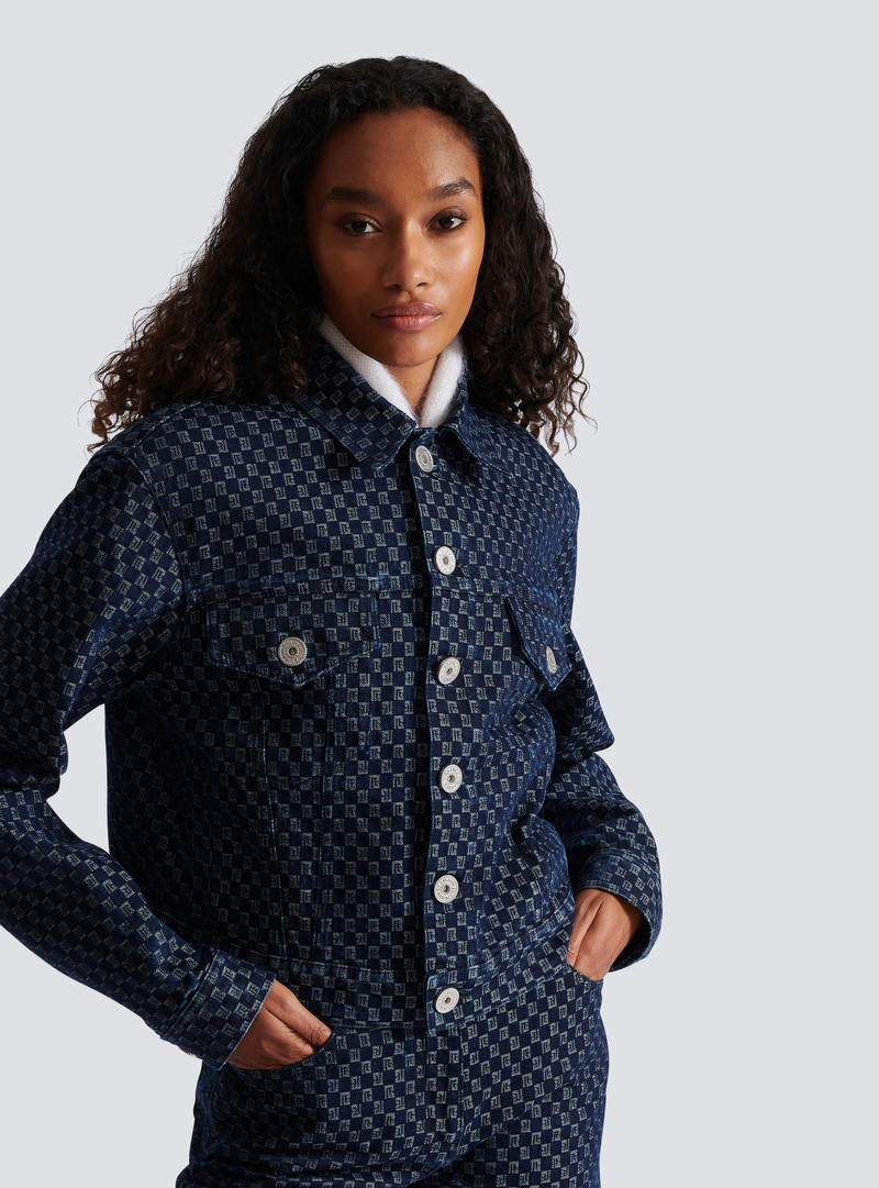 Mini monogram jacquard denim jacket 7